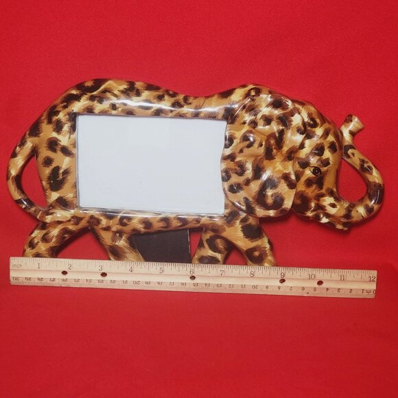 Decoupage Elephant Figurine Photo Picture Frame - Picture 8 of 11